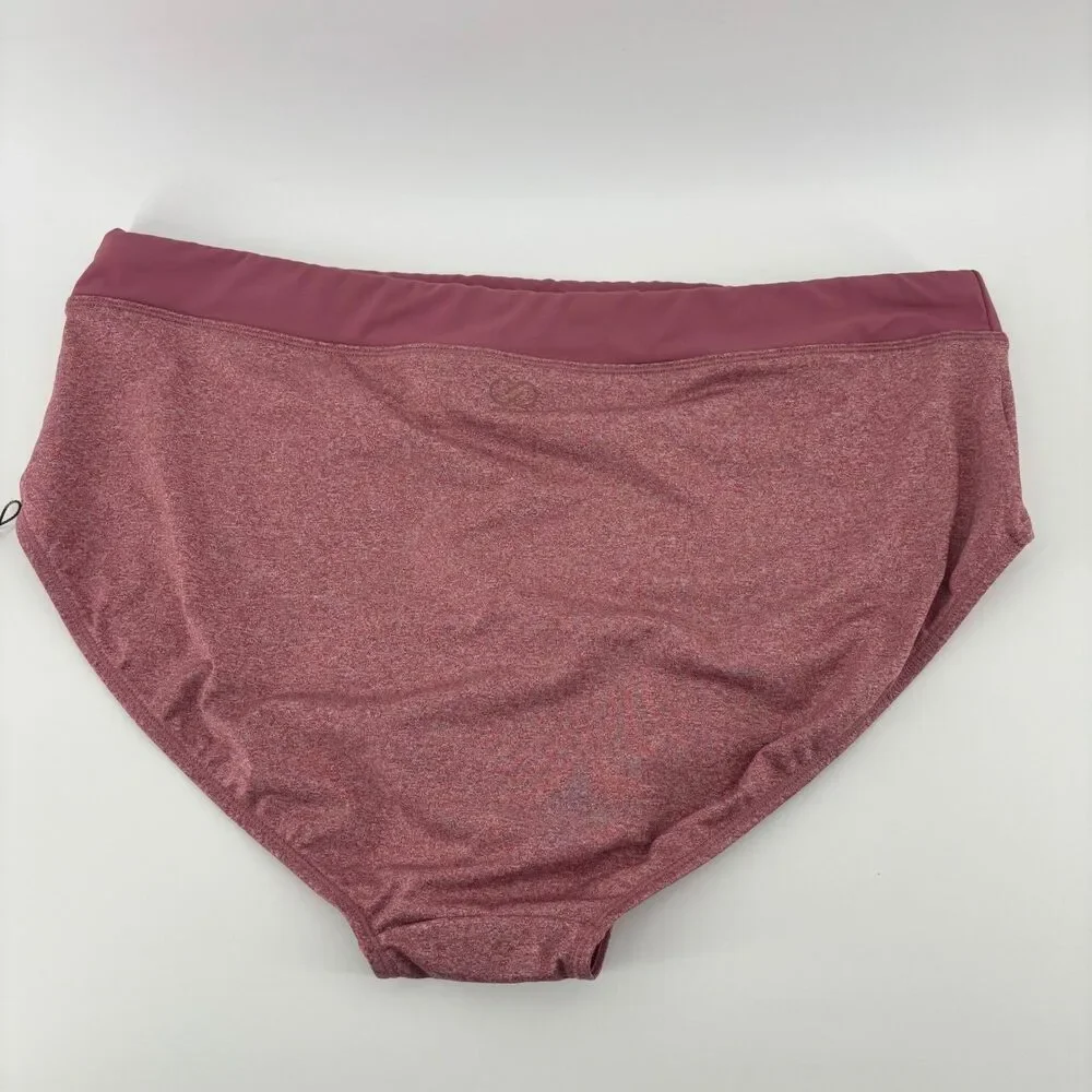 CALIA Wide Banded Swim Bottom‎ Mesa Rose Heather Womens 1X WSA18404HWP NWT